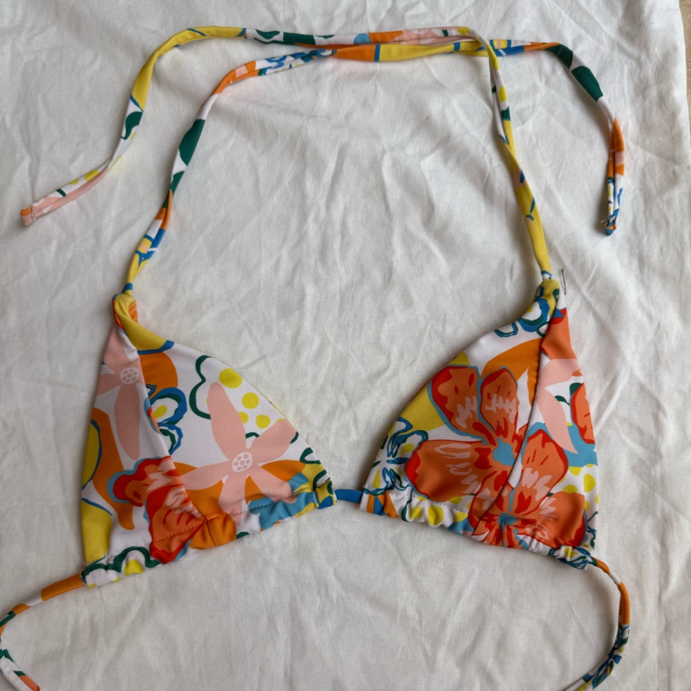 Floral Triangle Bikini Top
